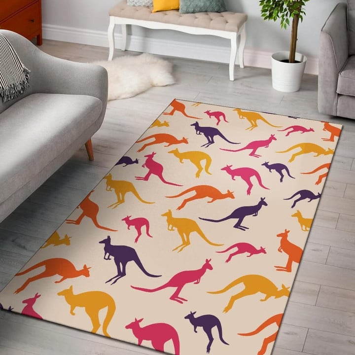Kangaroos Pattern Print Design Area Rug