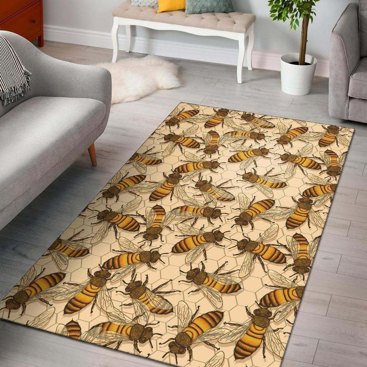 Bee Pattern Print Design Rug