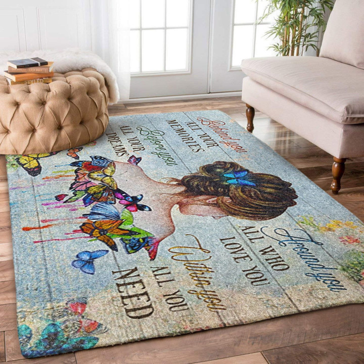 Girl And Butterfly Rug