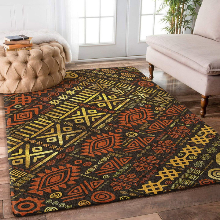 Ethnic African Pattern Browns And Golds Rug