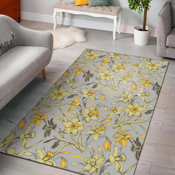 Daffodils Pattern Print Design Rug