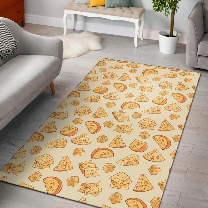 Cheese Pattern Print Design Area Rug