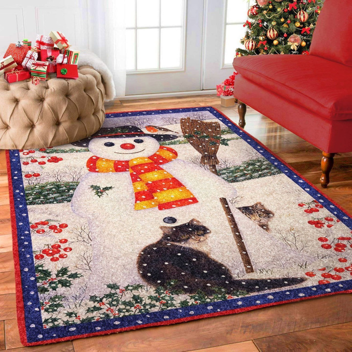 Cat And Snowman Rug
