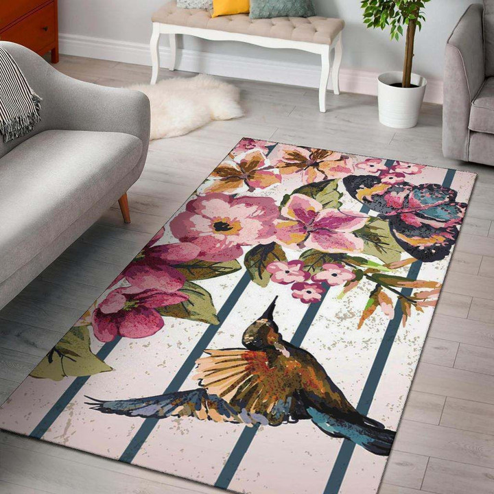 Butterfly and Hummingbird Rug