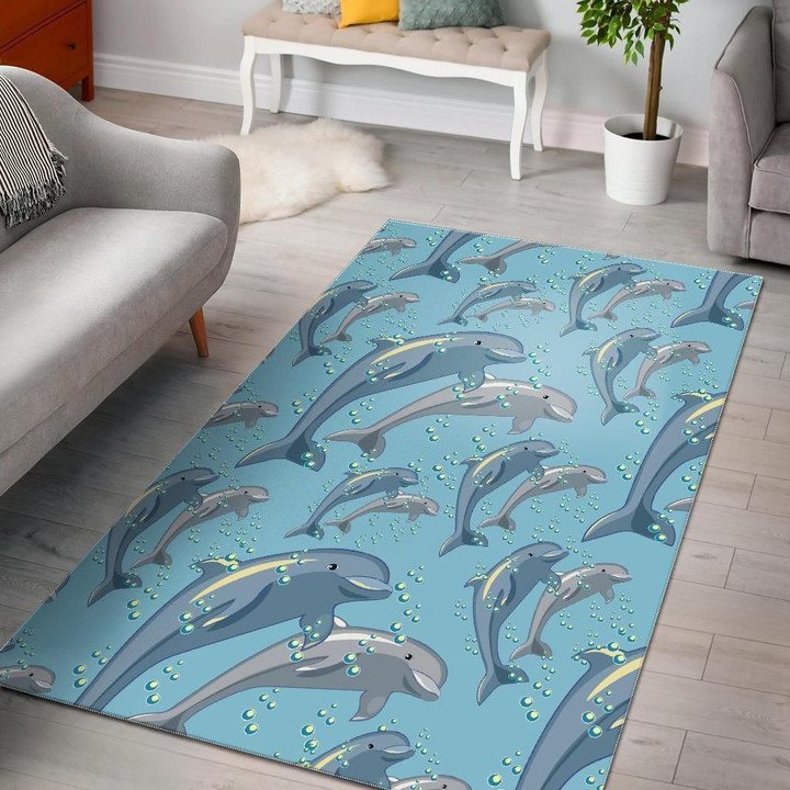 Pattern Print Dolphin Area Rug