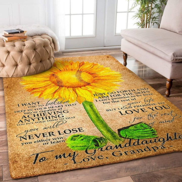 To My Granddaughter Sunflower Rug
