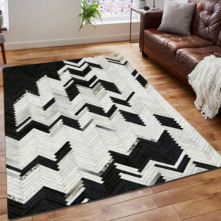 Cowhide Leather Patchwork Rug