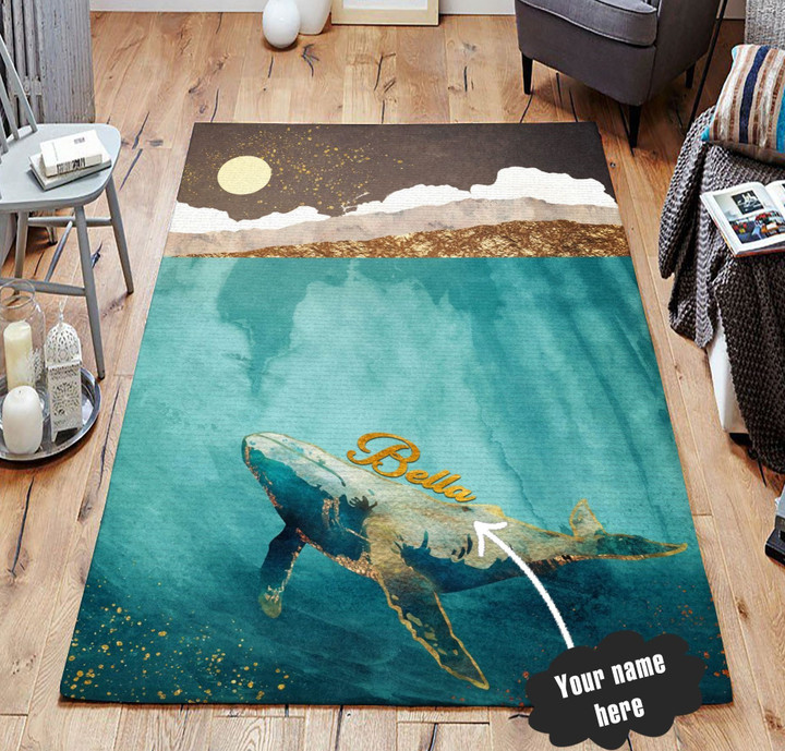 Whale Personalized Name LML280514DT Rug