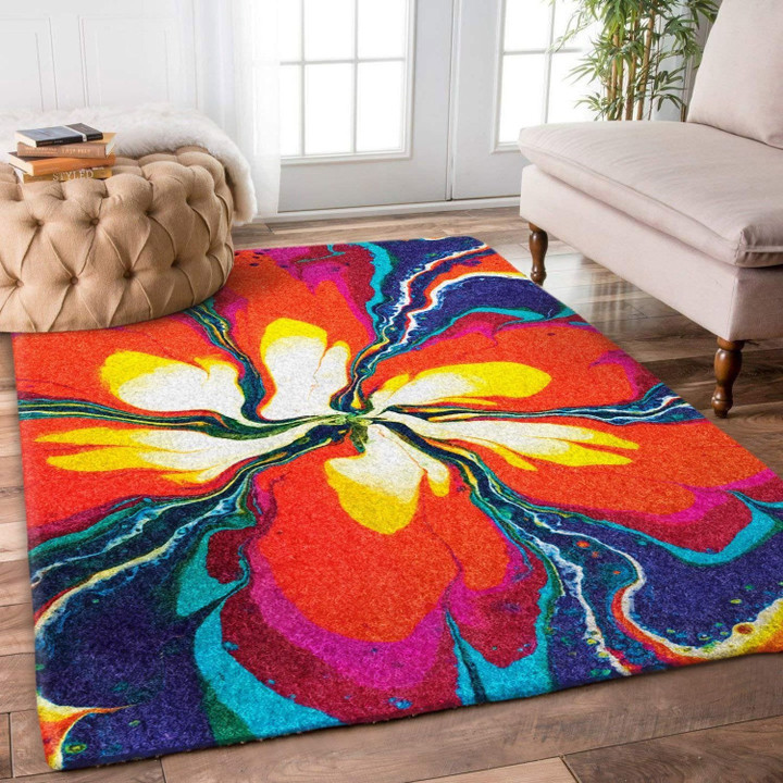 Abstract Flower Rug