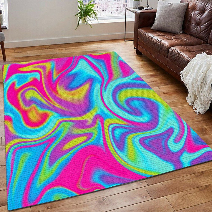 Neon Psychedelic Trippy Rug
