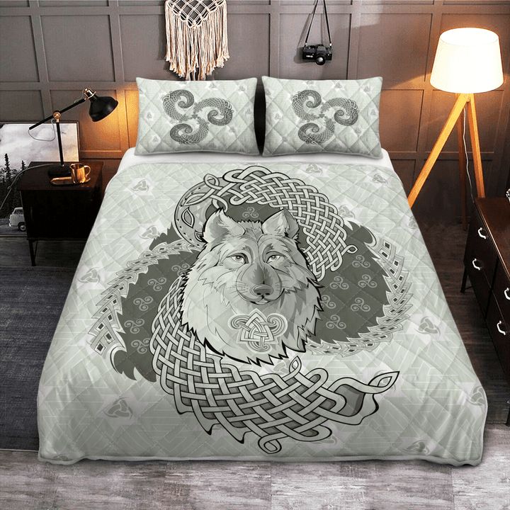 Legendary Wolf From Ancient Mythology Nordic - Viking Quilt Bedding Set