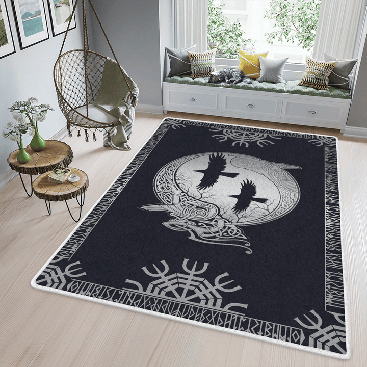 Runic And Raven - Viking Area Rug