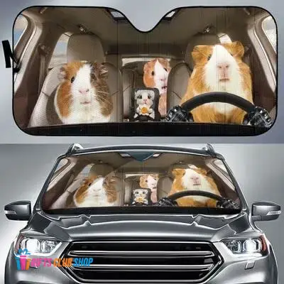 Guinea Pig Car Sunshade, Guinea Pig Lover, Guinea Pig Car Decoration, Gift For Dad, Guinea Pig Sunshade