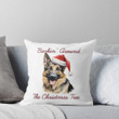 Christmas German Shepherd Dog in Santa Hat Pillow Cover