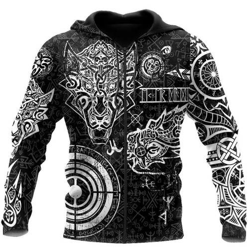 Fenrir And Nidhogg Viking Tattoo 3D Over Printed Hoodie for Men and Women-ML