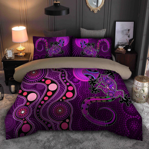 Aboriginal Australia Indigenous Purple The Lizard and The Sun Bedding Set TR3006204-HC