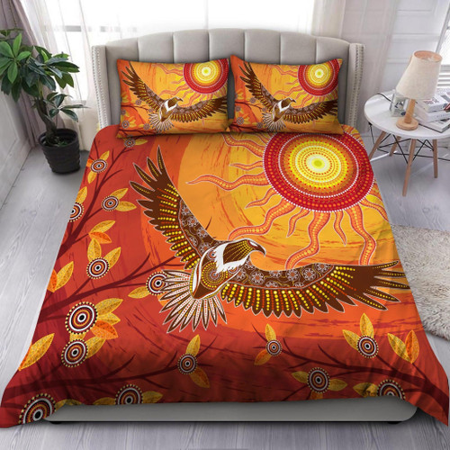 Aboriginal Eagle flying into sunset Bedding Set, Australia Indigenous Bedding Set TR2107201-HC