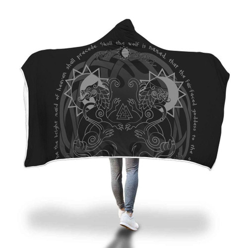 Viking Hooded Blanket - Viking Hati And Skoll Hooded Blanket PL086