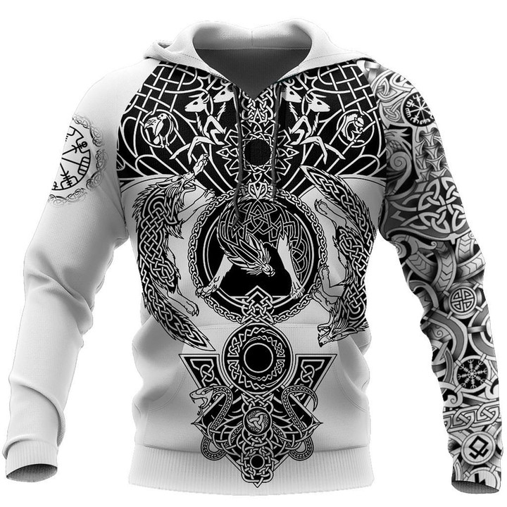 3D All Over Printed Viking Tattoo Hoodie