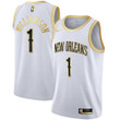 Zion Williamson New Orleans Pelicans White Gold & Black Gold Jersey - All Stitched