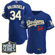 Fernando Valenzuela Dodgers World Series 2020 Patch Flex Base Jersey - All Stitched