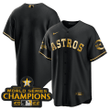 Houston Astros Black Gold Rush Blank No Name Jersey - All Stitched
