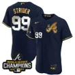 Spencer Strider Atlanta Braves City Connect White Gold Jersey - All Stitched