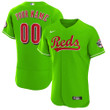 Cincinnati Reds Bright Green Custom Jersey - All Stitched