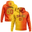 Orange Yellow-Black Gradient Custom Pullover Hoodie - All Printed