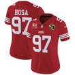 Men's 49ers 5x Super Bowl Patch White Red Vapor Jersey - Stitched
