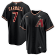 Corbin Carroll Arizona Diamondbacks 2023 World Series Patch Cool Base Jersey - Black - All Stitched