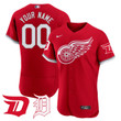 Detroit Red Wings Baseball Custom Red Jersey - All Stitched