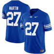 LJ Martin #27 BYU Blue Football Jersey - All Stitched