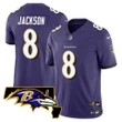 Baltimore Ravens Lamar Jackson Purple Jersey Maryland Patch - All Stitched