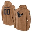 Houston Texans 2023 Salute To Service Brown Custom Hoodie - Stitched