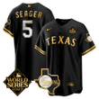 Men's Texas Rangers Gold Edition Jersey - 2023 World Series + Texas State Patch