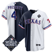 Men?s Split Rangers & Cowboys Cool Base Jersey Texas - 2023 World Series Patch
