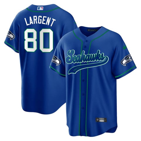 Men's Seatle Seahawks Largent Throwback Baseball Jersey - All