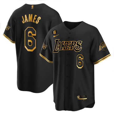 Men's Los Angeles Lakers Baseball Gold Jersey - All Stitched - Vgear