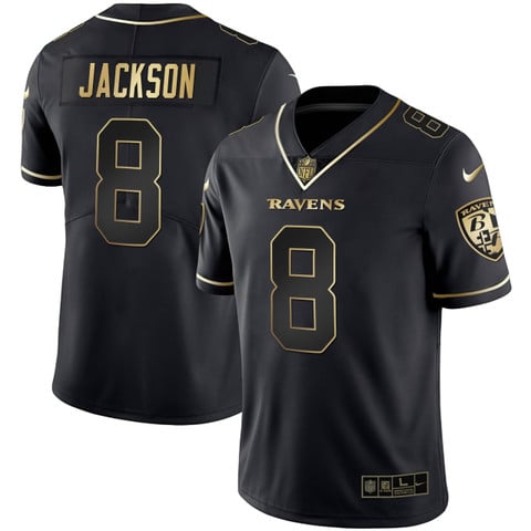gold lamar jackson jersey