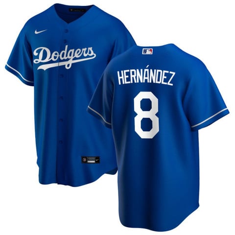 Los Angeles Dodgers Kike Hernandez Blue Jersey - All Stitched