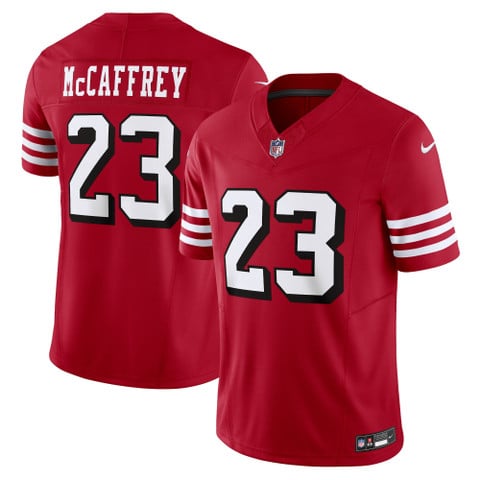 Men's Christian McCaffrey 49ers Red Throwback Jersey - All Stitched