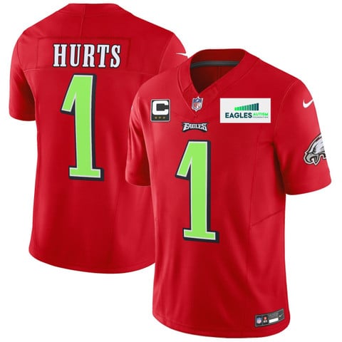 jalen hurts jersey with captain patch