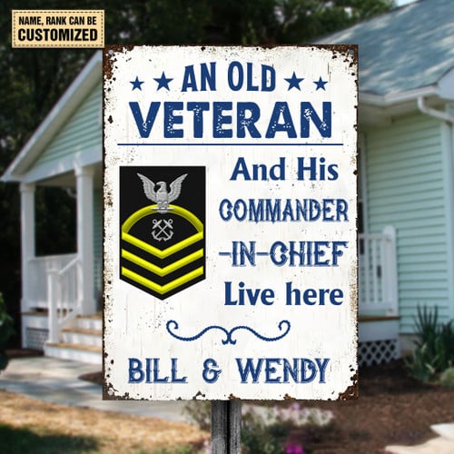 USN Veteran - Personalized Printed Metal Sign