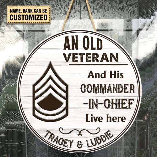 Army Veteran - Personalized Wooden Sign 02