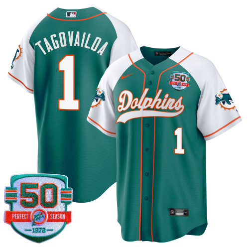 Men's Dolphins Throwback Baseball Jersey - All Stitched