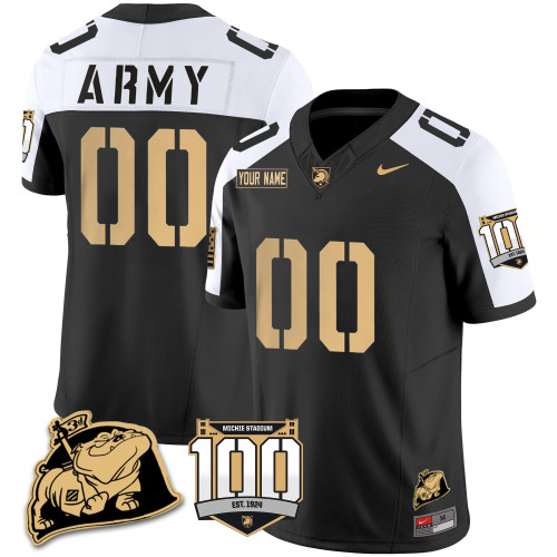 Army Black Knights 100th Anniversary Patch Vapor Custom Jersey V2 - All Stitched