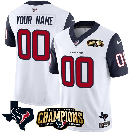 Houston Texans 2023 AFC South Champions Patch Vapor Custom Jersey - All Stitched