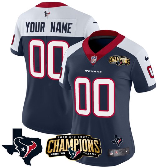 Houston Texans 2023 AFC South Champions Patch Vapor Custom Jersey - All Stitched
