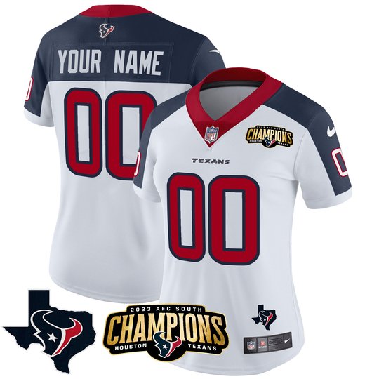 Houston Texans 2023 AFC South Champions Patch Vapor Custom Jersey - All Stitched